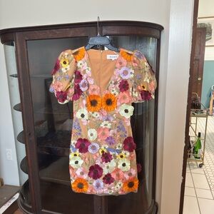 Elliatt Floral Embroidered Mini Dress - Multicolor